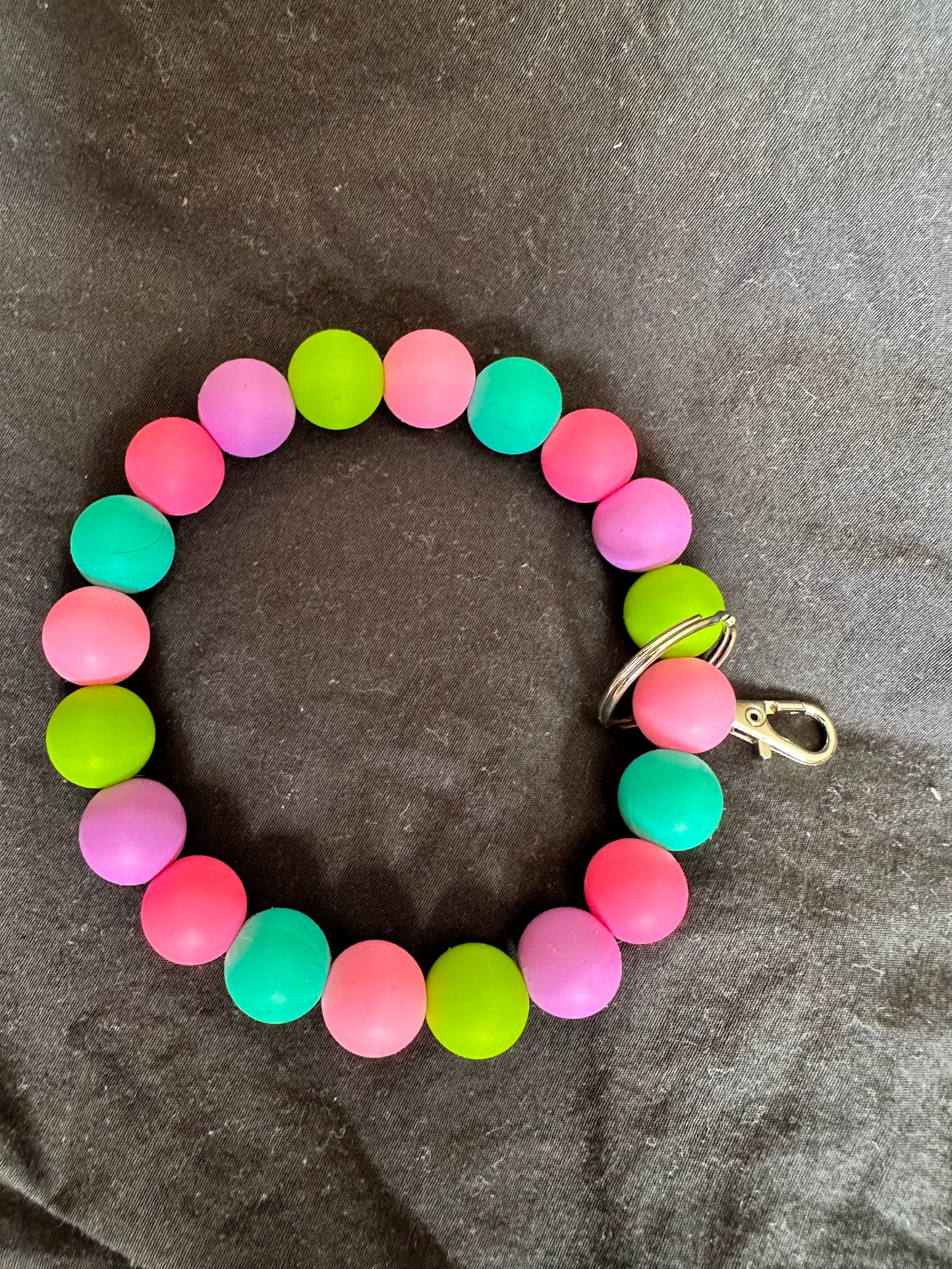 Pink, Green, Lavender, Mint Wristlet Keychain