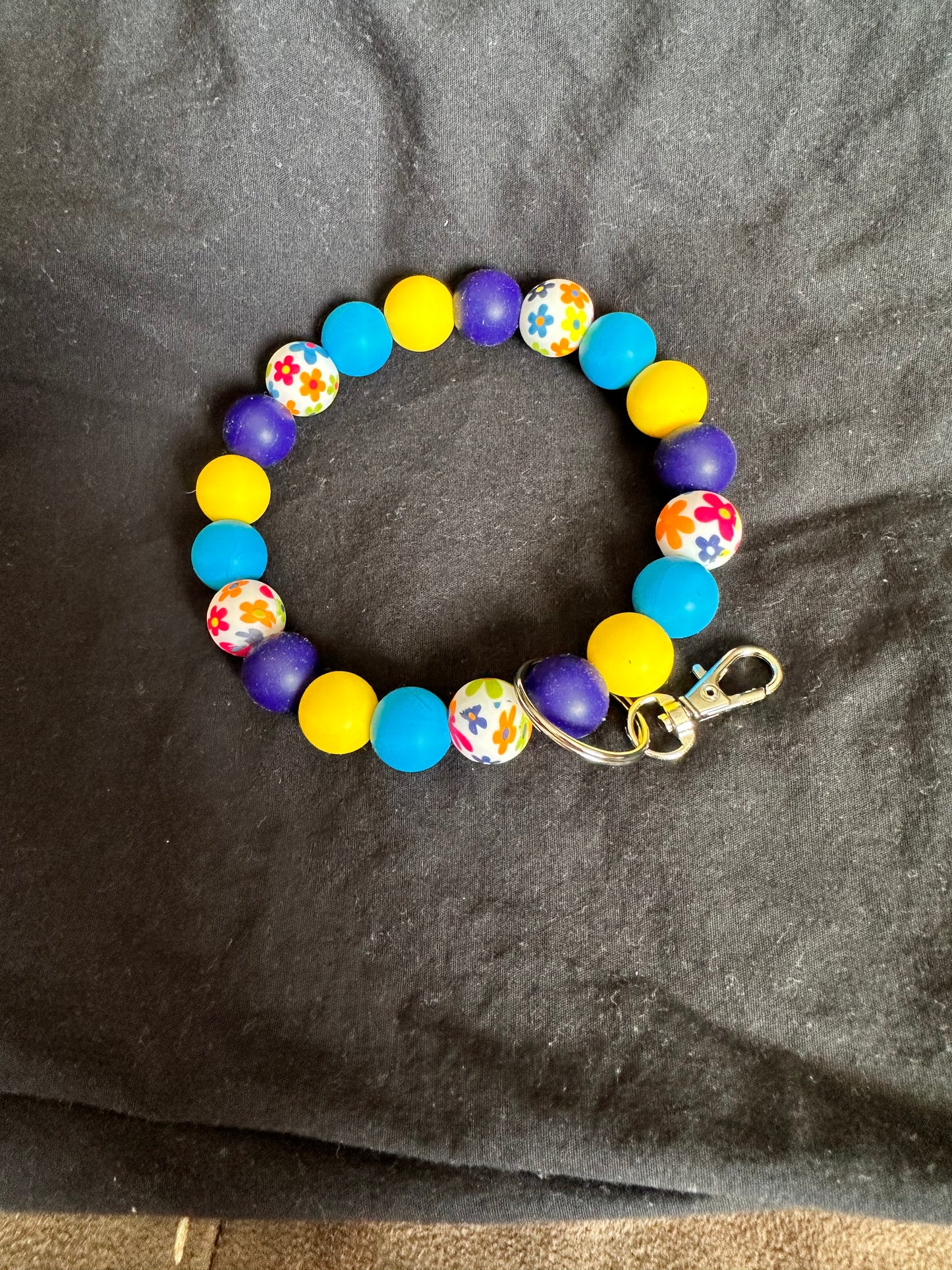 Colorful Flower Wristlet Keychain